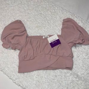 Short Sleeved Crop Top With Tube Back